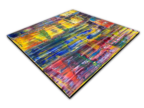 "Game Changer" - Original Xt Large PMS Abstract Oil Painting On Canvas - 60 x 60 inches