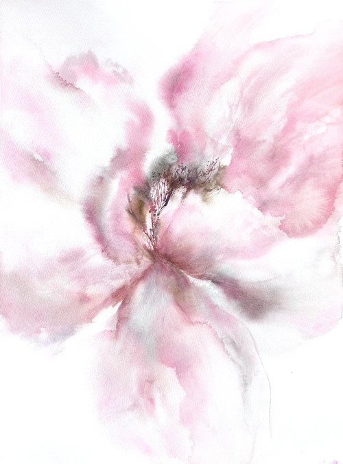 Abstarct flower in dusty pink colors by Olga Grigo