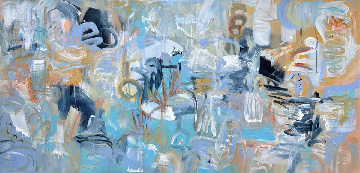 Golden Current By Theodor Anghel, 48 X 24, Artwork For Sale On Artfinder
