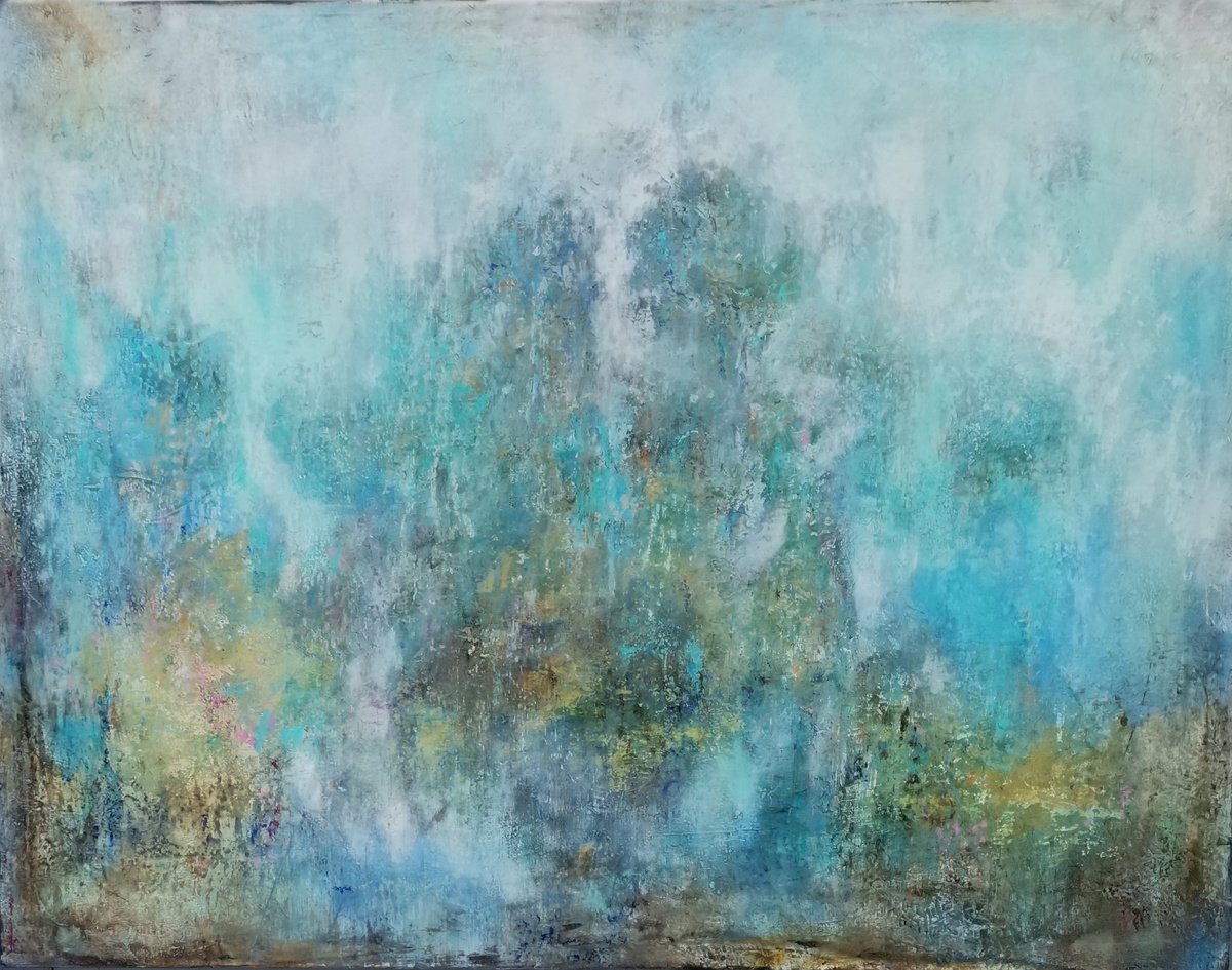 Organic Abstract Painting By Doris Duschelbauer, 46 X 35, In Search Of The Hidden, Original Artwork