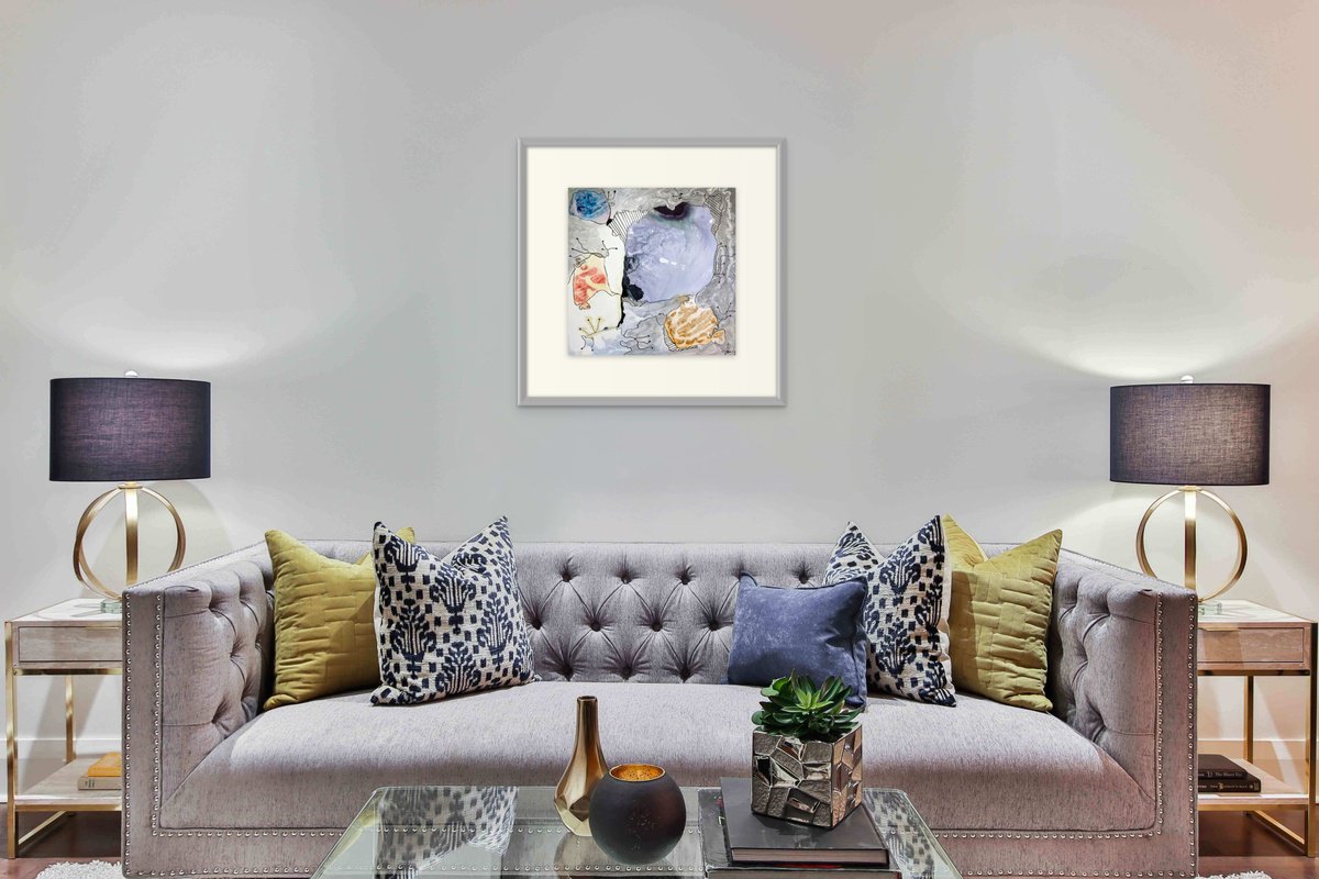 Abstract Painting By Shelli Finch, 20 X 20", Strange Language Ii, Original Artwork