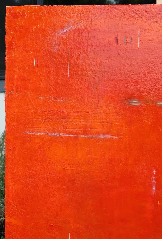 Primitive Red Orange Abstract II