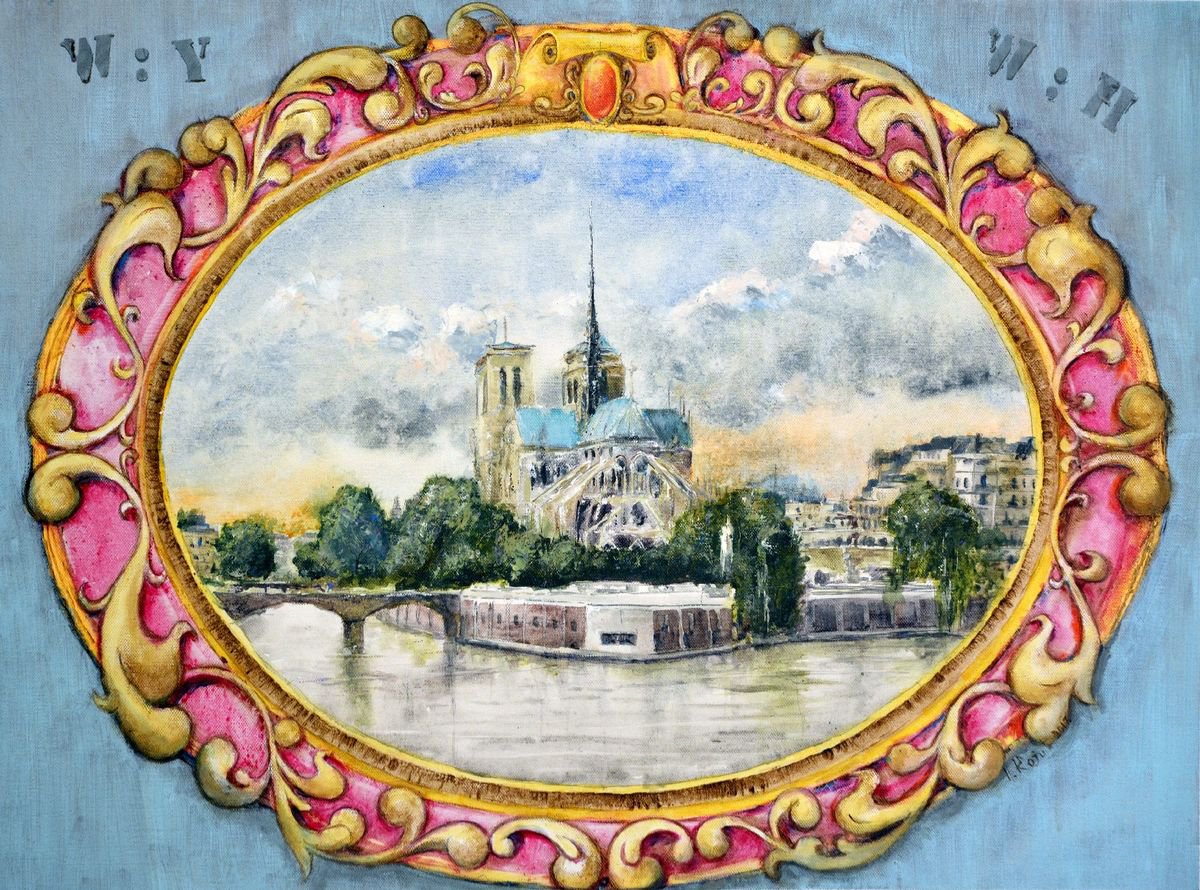 Impressionistic Landscape Acrylic Painting By Nenad Kojic, 28 X 20", Folie i? Deux - Love, Original Artwork