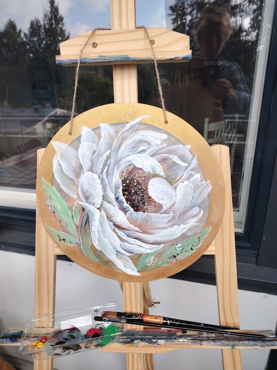 "Transparent Peony and Dewdrop" Original.