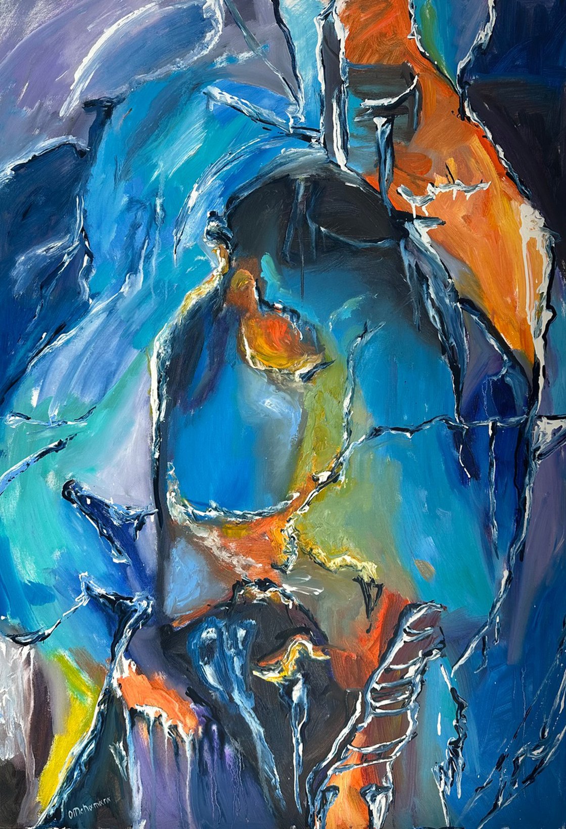 Original Oil Painting - Fusion by Olga Mcnamara Biennaleartist