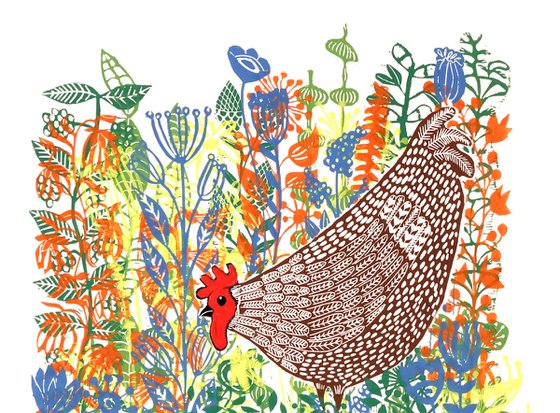 Hens in the yard