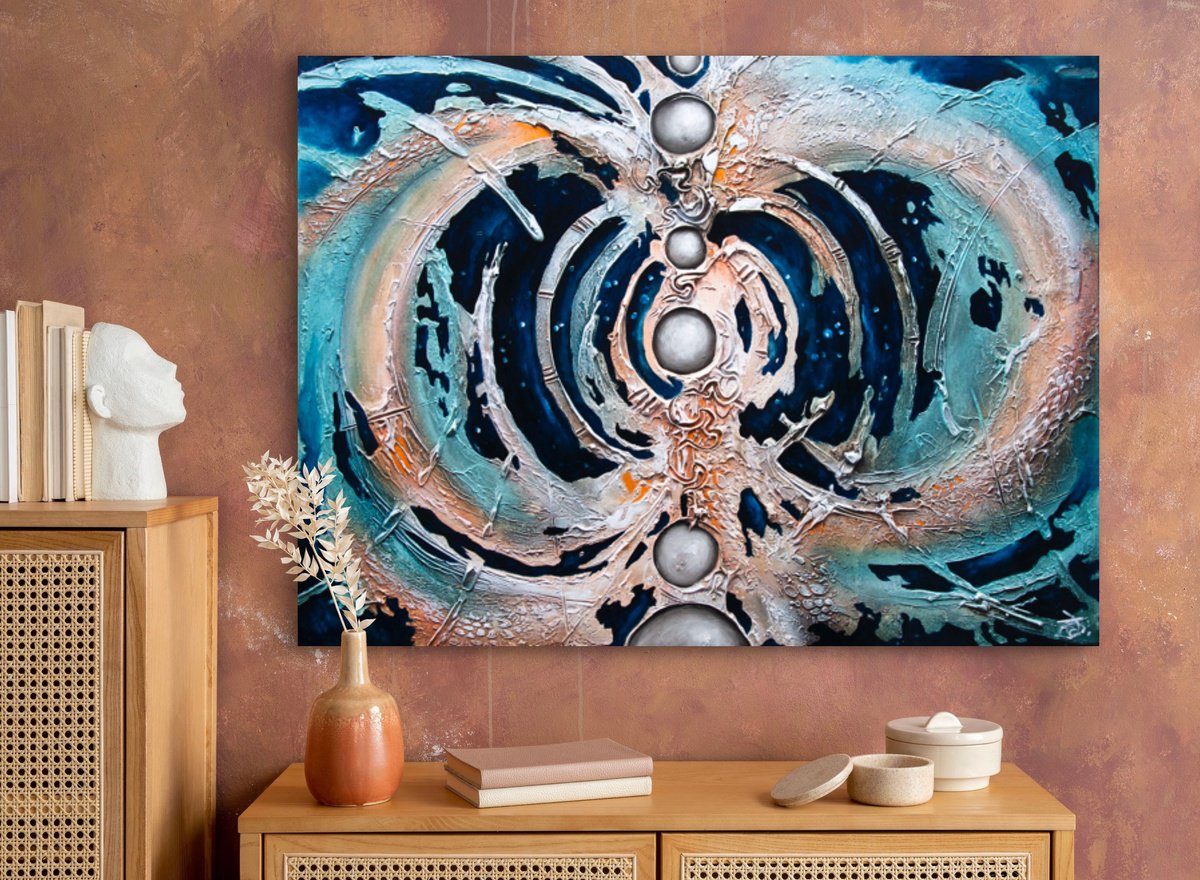 Organic Abstract Painting By Jakub Jecminek, 31 X 24, Gravity #2, Original Artwork