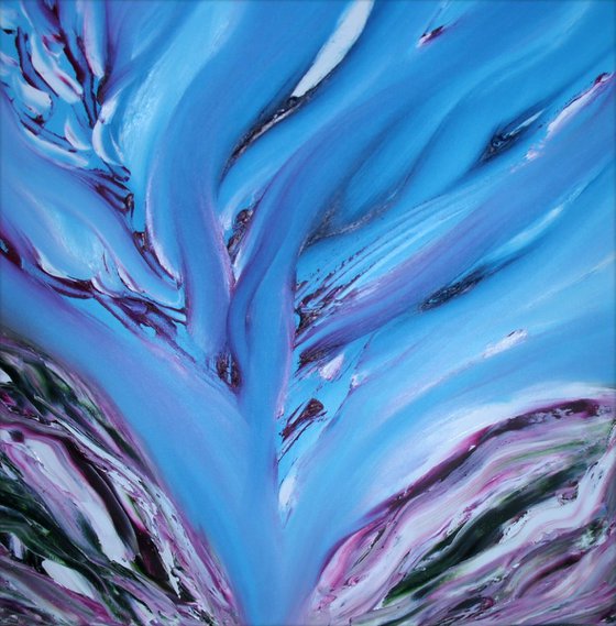 Sinuous torment - 50x50 cm, Original abstract painting, oil on canvas