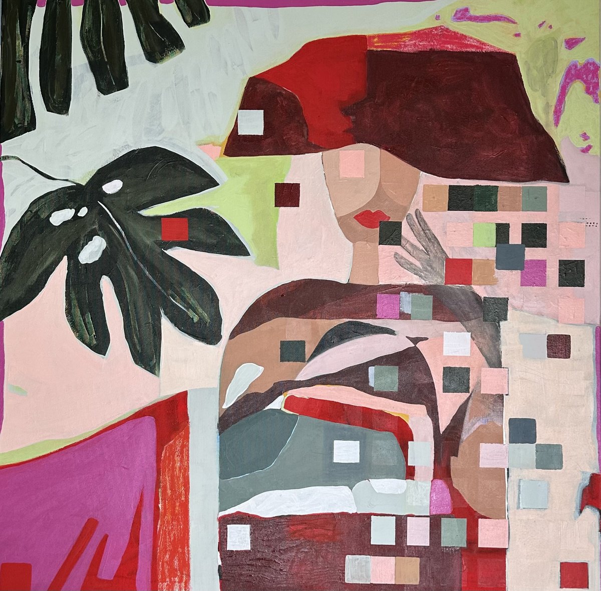 Naive Portrait Acrylic Painting By Adina Potop, 39 X 39, The Woman You Can