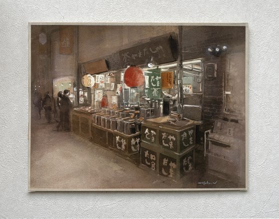 Nostalgic Tea Shop in the Old Japanese Market