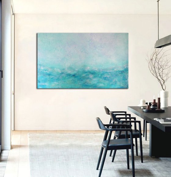 Bahamas Blue - Large Abstract Painting 60"x36"