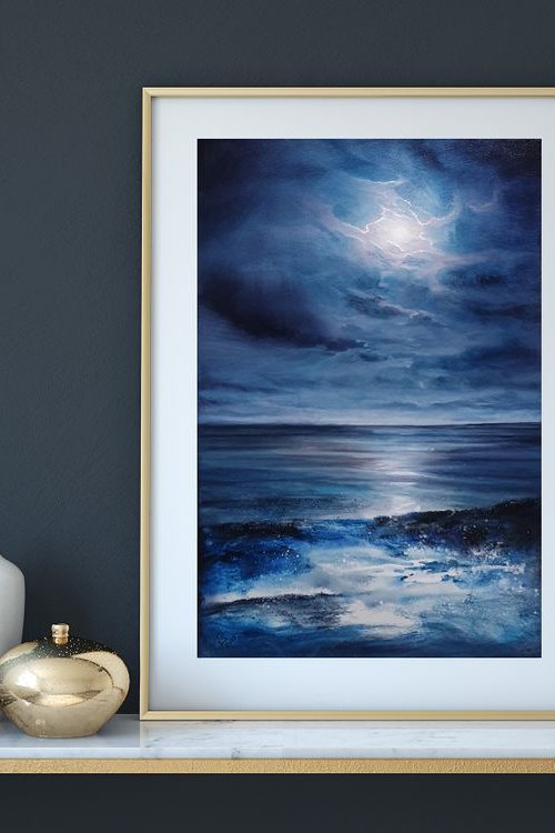 "Moonlit Seascape" Special Price!!! by Ivan  Grozdanovski