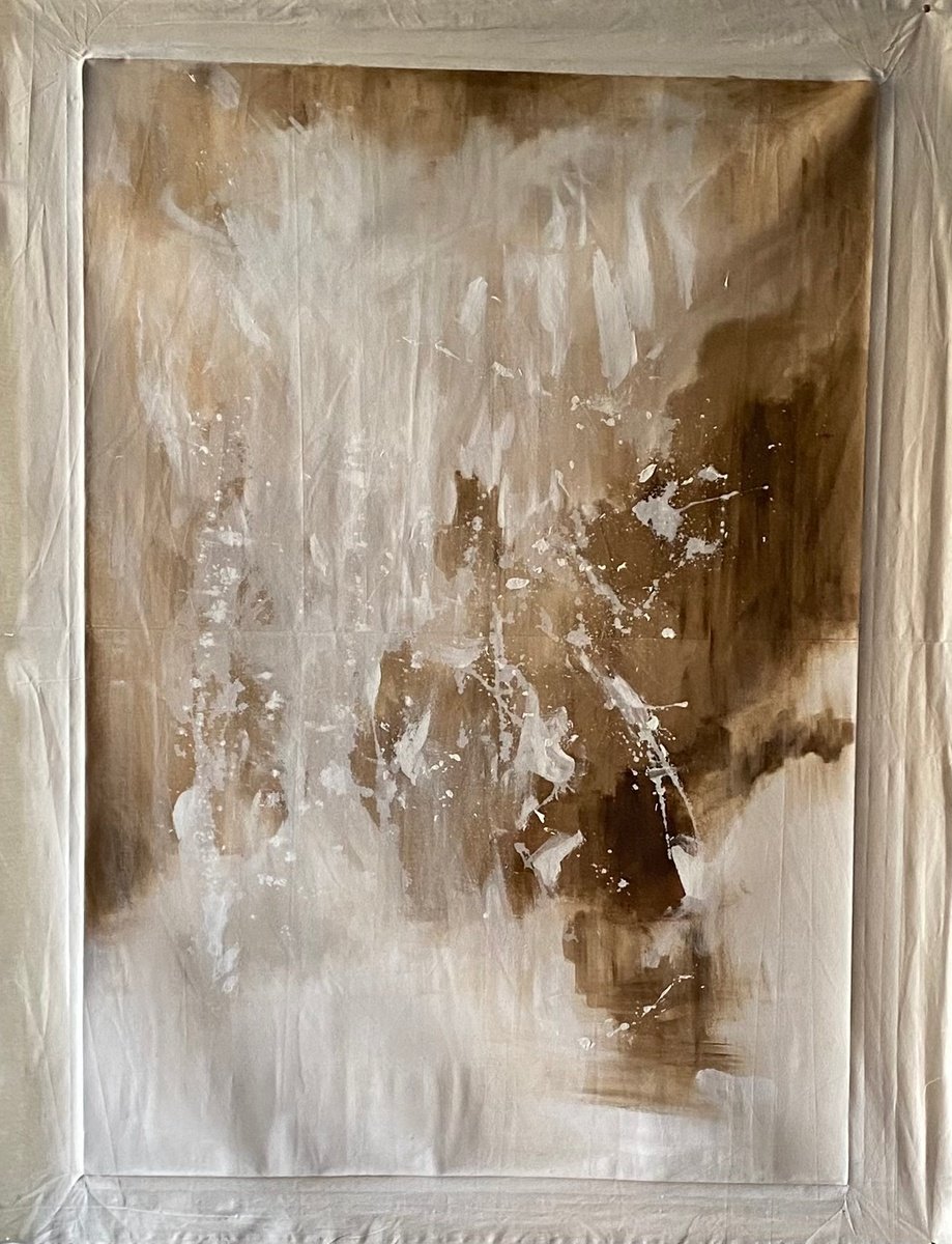 Abstract Painting By Grey Aiden, 43 X 55, The Flow, Original Artwork