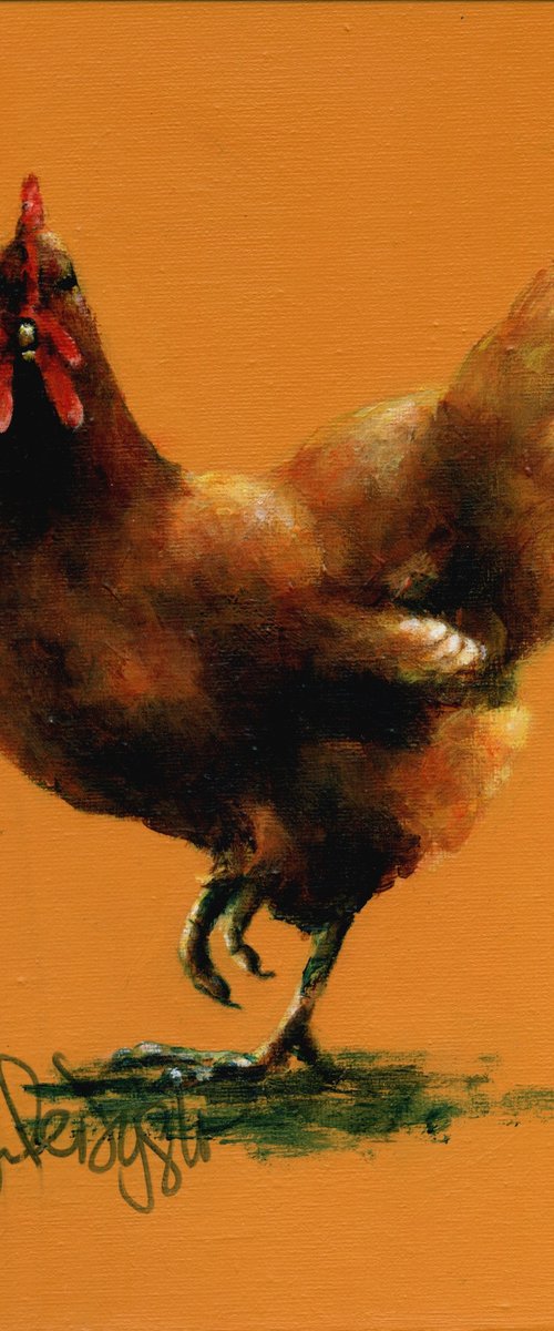 Posing Hen by Louise Diggle