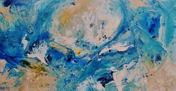 Aquarius 190cm x 100cm Blue Abstract Art