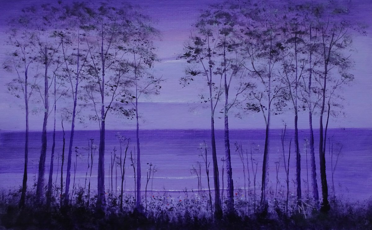 Landscape Acrylic Painting By Mel Davies Original Art, 17 X 13", Dream Away, Original Artwork