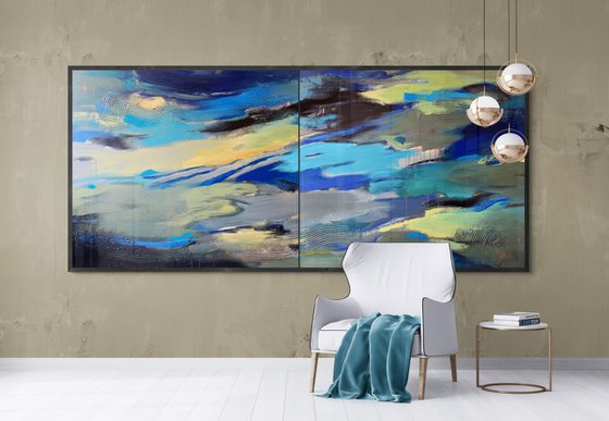 XXXL Super big painting - "Ocean dream" - Abstraction - Bright abstract - Expressionist abstraction