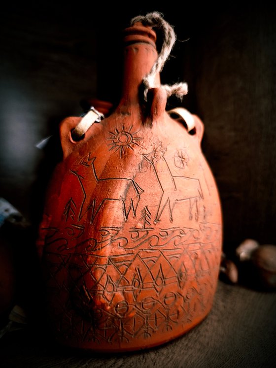 Tripolye-Style Ceramic Flask