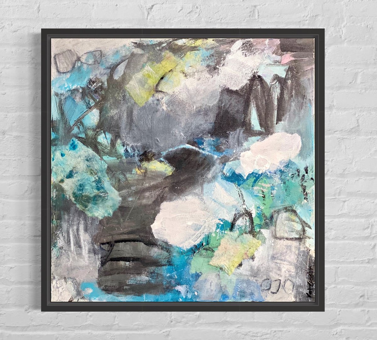 Organic Abstract Acrylic Painting By Kat Crosby, 16 X 16", Season Of Malaise, Original Artwork