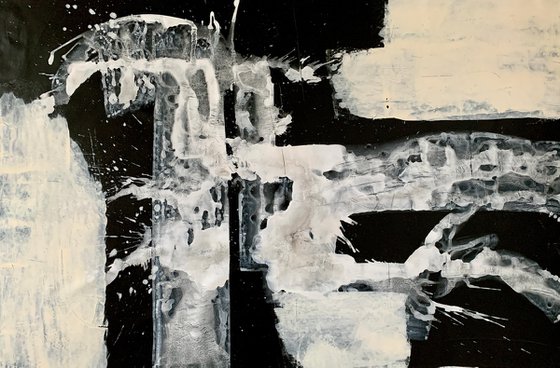 Abstraction No. 0224-2 black & white