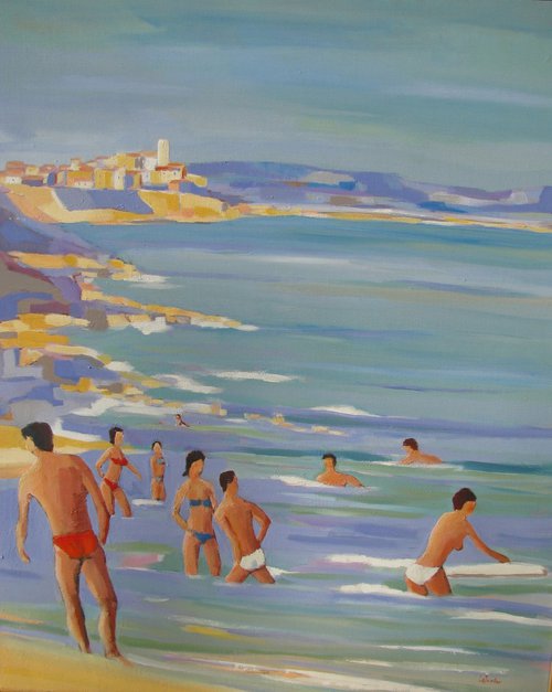 Bathers on the French Riviera by Jean-Noël Le Junter