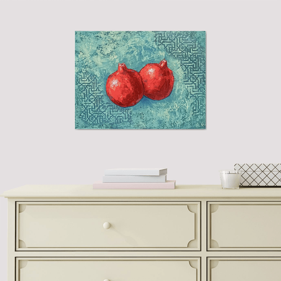 Pomegranates: A Textured Contrast