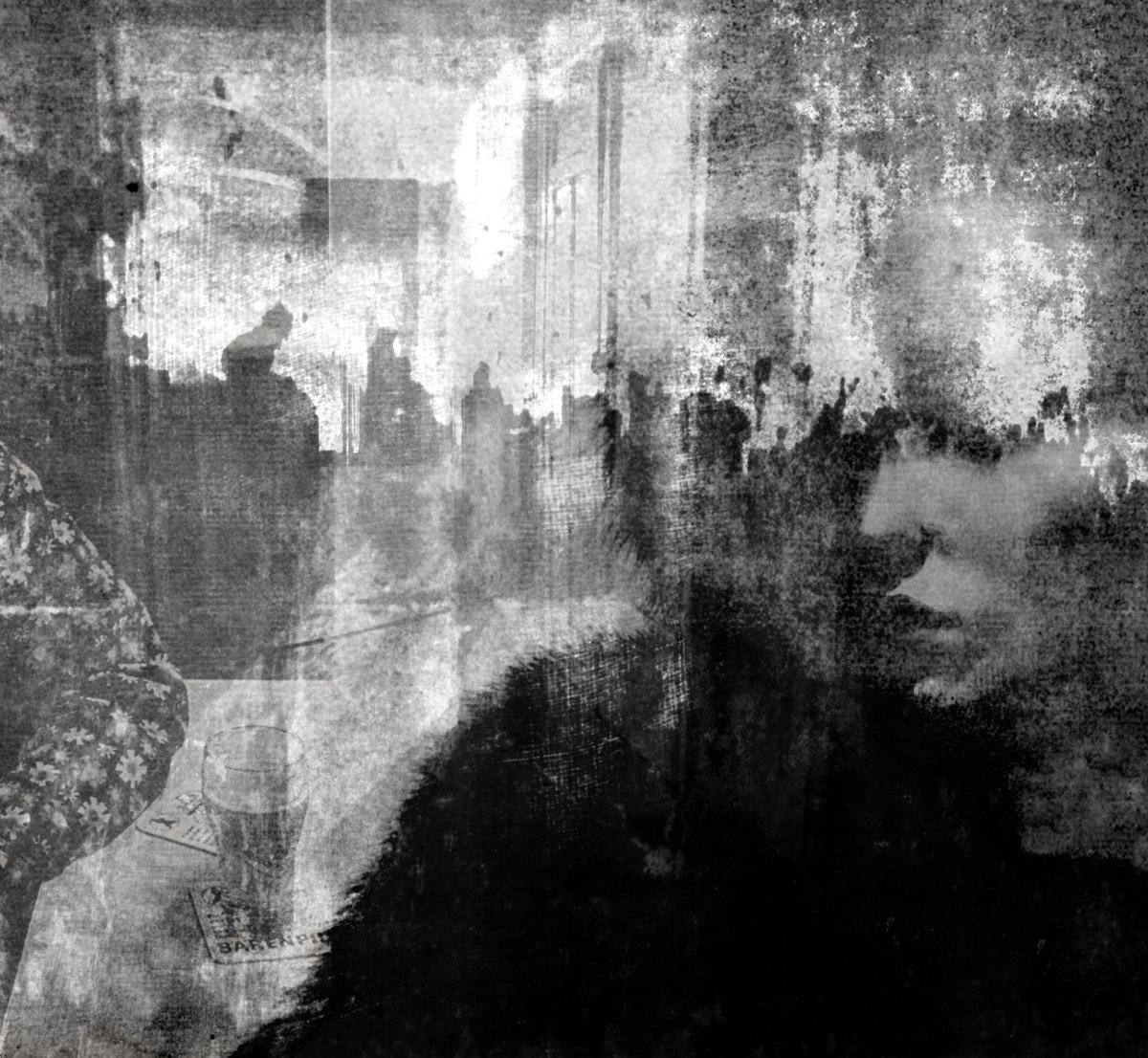 Expressive Portrait Photograph By Philippe Berthier, 26 X 24", Dans Un Bar............., Original Artwork