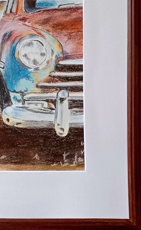 Rust and chrome on an old car