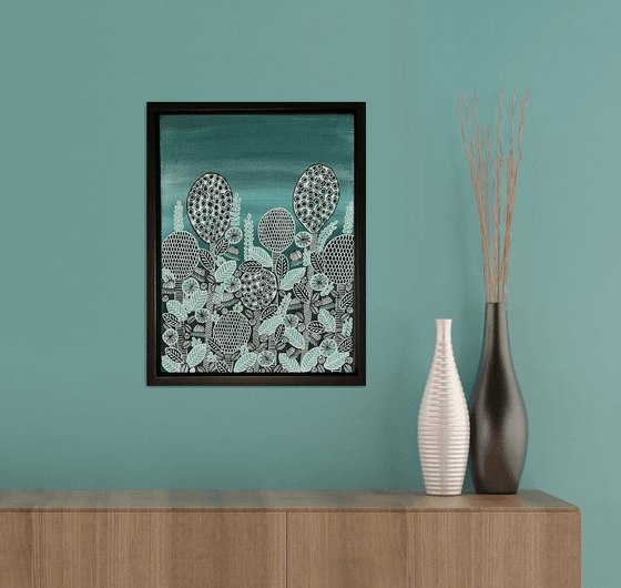 Bulbs and Blooms Green - FRAMED- CZ20024