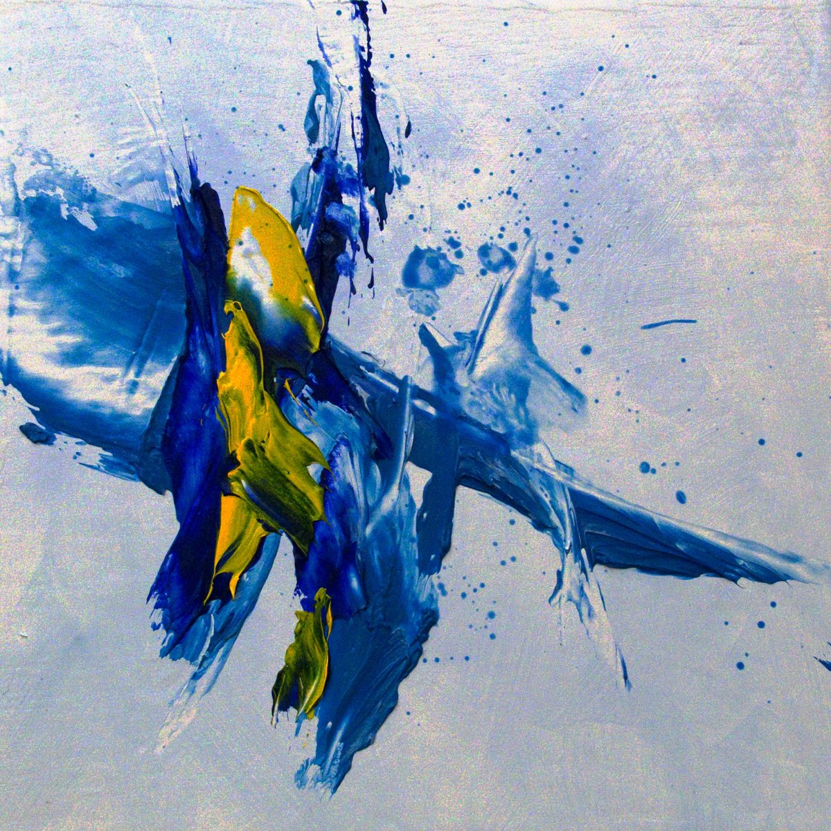 Organic Abstract Oil Painting By Hal Bohner, 6 X 6, Ultramarine #2, Original Artwork