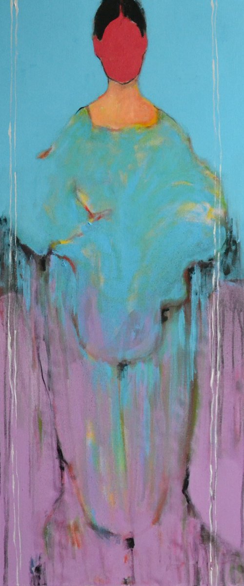 Pink And blue Figure by Gela MIKAVA