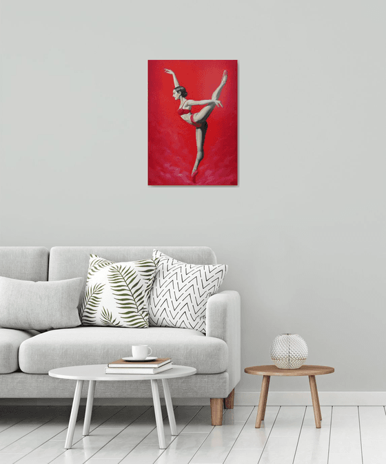 Ballerina-6 (70x50cm, oil/canvas, ready to hang)