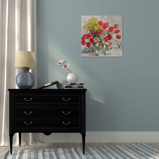 Still life with spring flowers