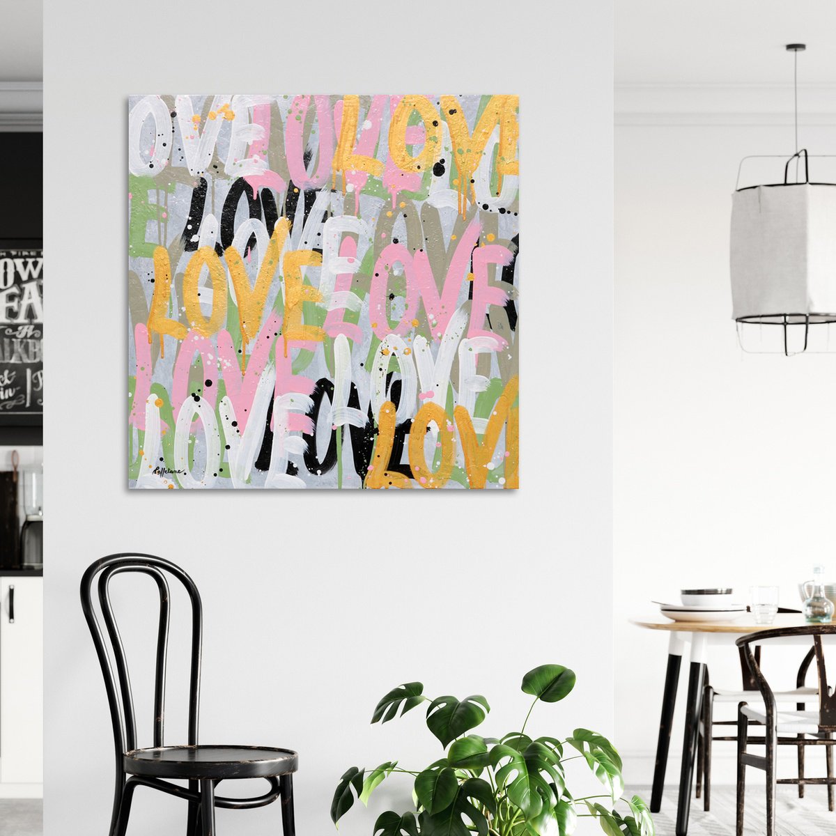 Urban And Pop Abstract Acrylic Painting By Isabelle Pelletane, 24 X 24, Love 9, Original Artwork