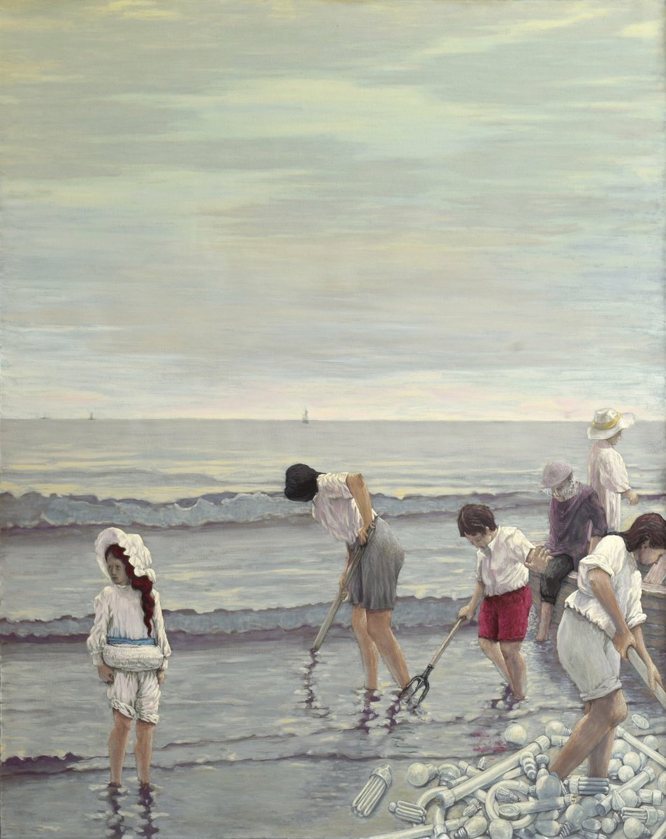Oil Painting , Working In The Shore By Antonio Mele, 50 X 63, Artwork For Sale On Artfinder