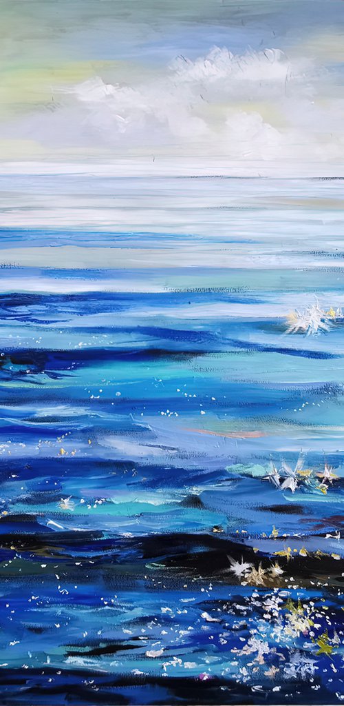 Shimmer of the sea. Seascape painting on canvas by Annet Loginova