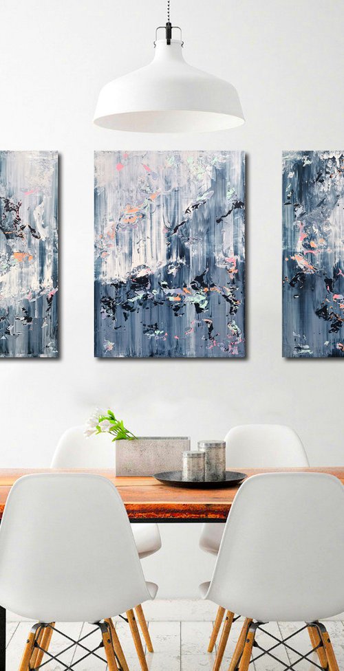 180x80cm. / Abstract triptych / Abstract 2276 by Alex Senchenko
