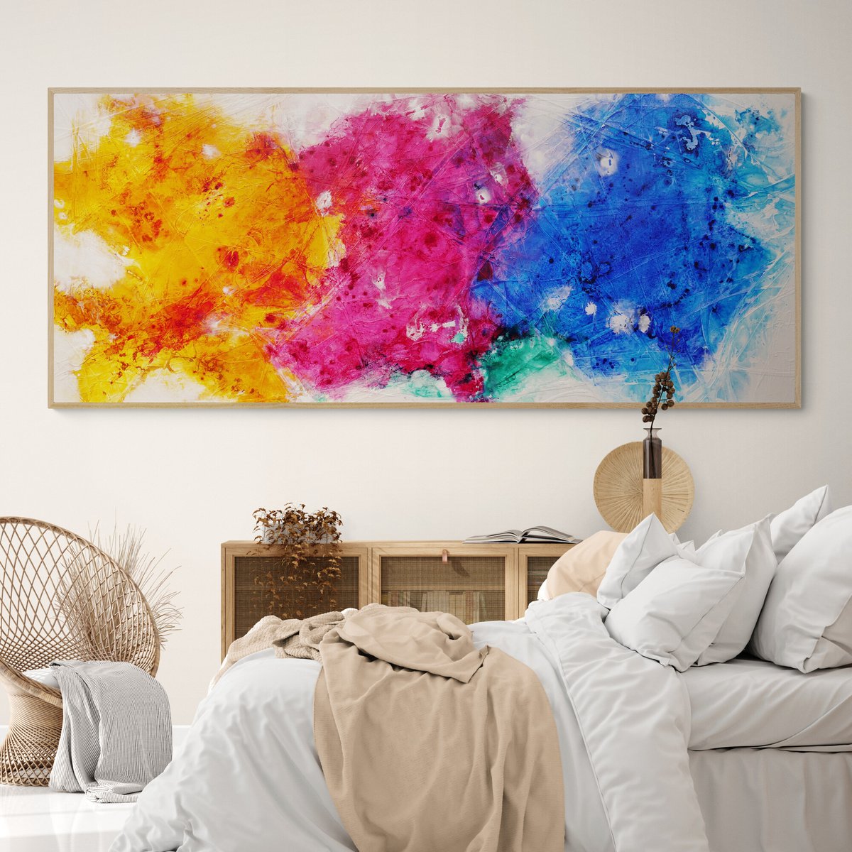 Candy Colour 270cm x 120cm Colourful Textured Abstract Art by Franko