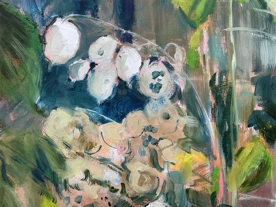 Honesty and Raspberry Canes