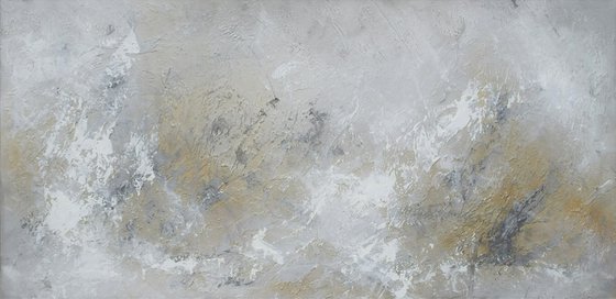 DISTANT MEMORIES. Large Abstract Landscape Neutral Colors Textured Painting Modern Art with Heavy Texture. Abstract White Beige Gray Contemporary Art for Livingroom