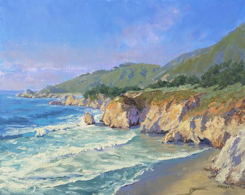 Cliffs And Surf Along California Coast by Tatyana Fogarty