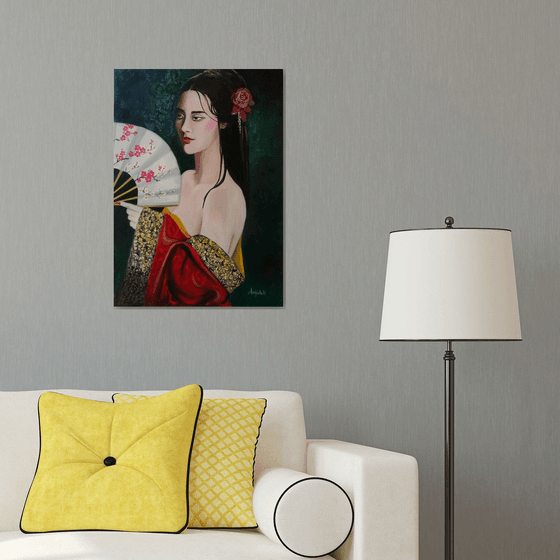 Magico Oriente - Geisha - portrait - oil painting