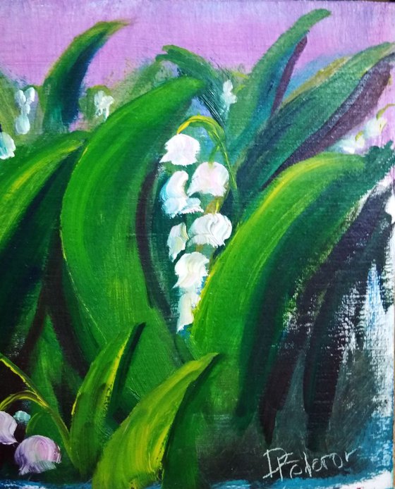 Lily of the valley Plein Air Painting