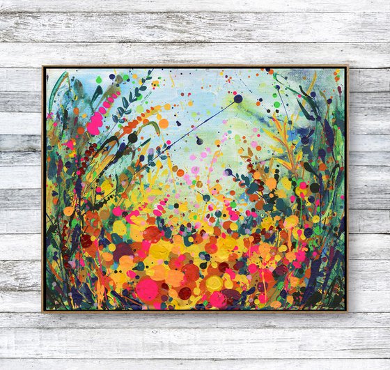 Floral Euphoria 3 -  Abstract Flower Painting  by Kathy Morton Stanion