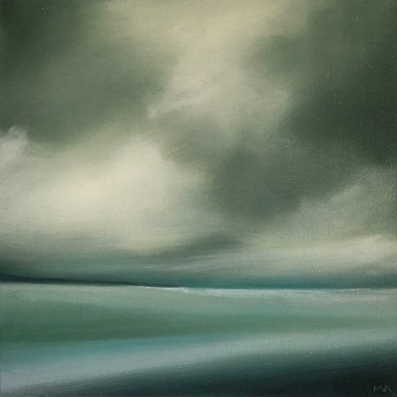 The Edge Of Teal - Original Seascape Oil Painting on Stretched Canvas