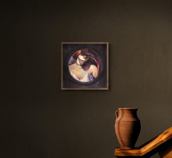 Girl in front of the mirror