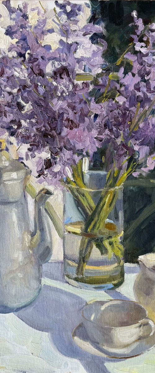 Lavender Morning Still Life by Nataliia Nosyk