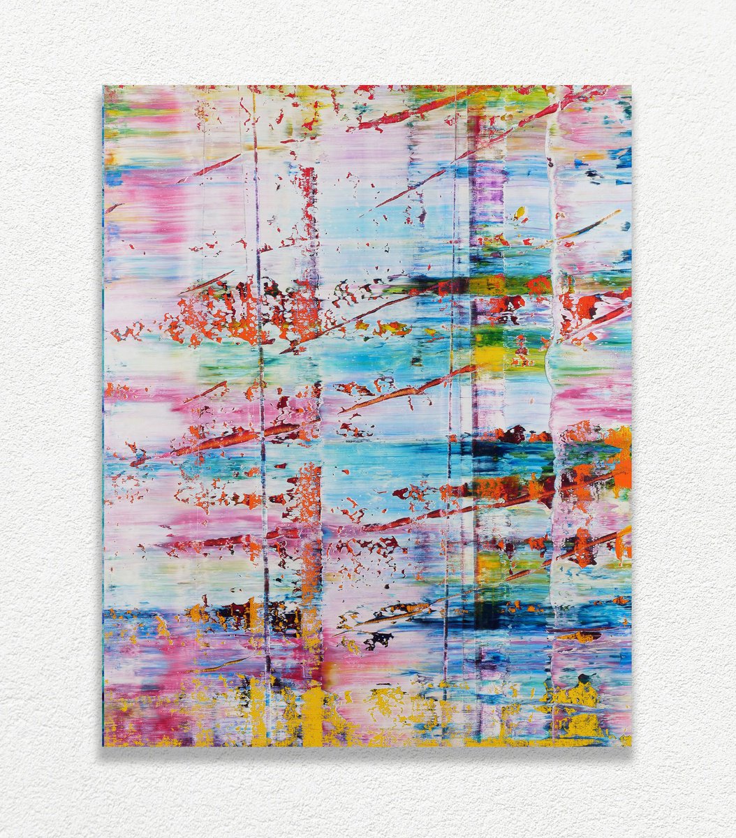 Abstract Oil Painting By Vadim Shamanov, 18 X 23", Fluids, Original Artwork