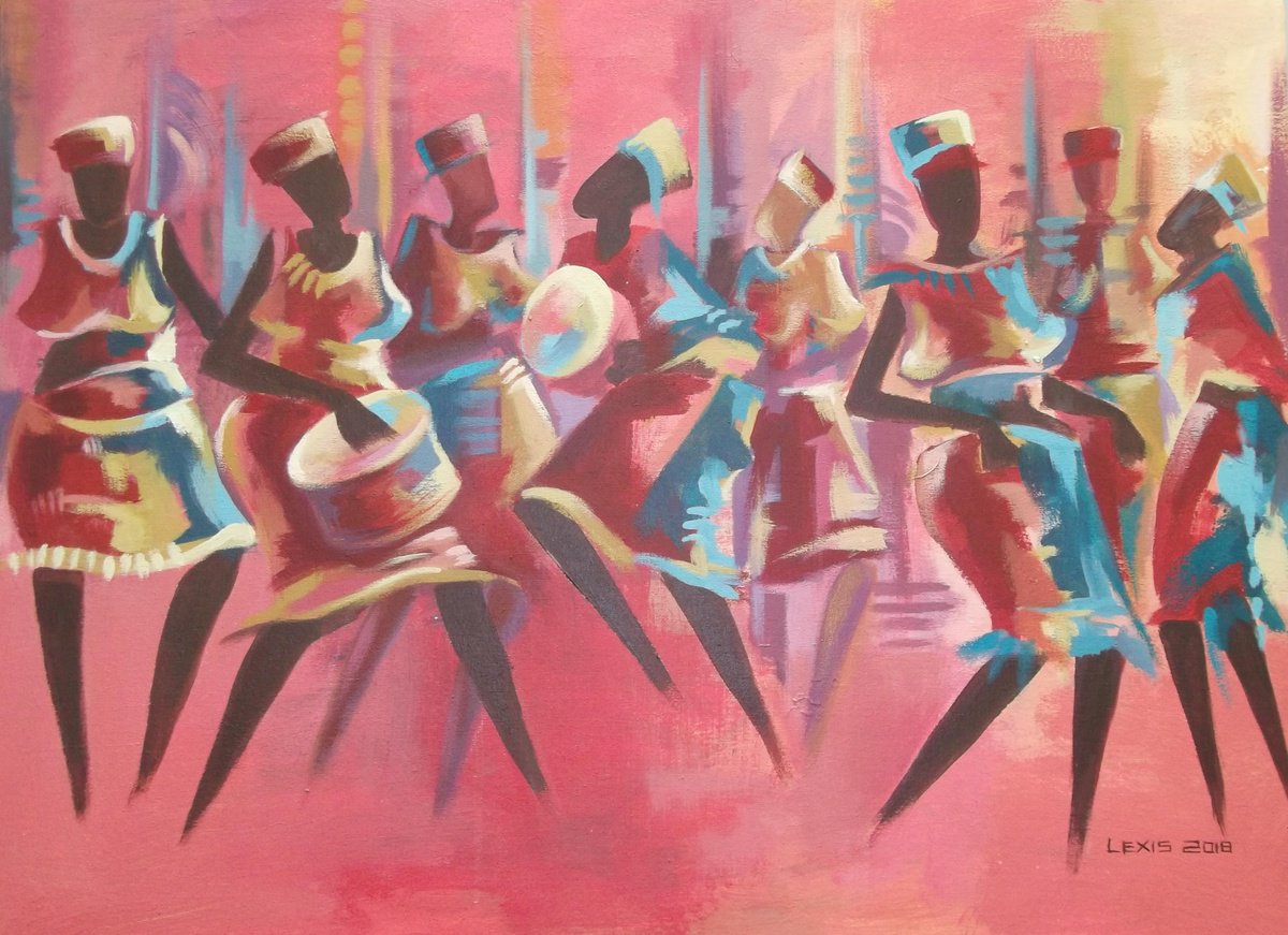 Happy Mothers By Alex Mensah, 30 X 22, Artwork For Sale On Artfinder