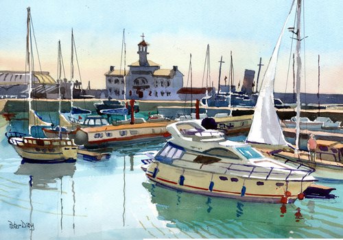 Ramsgate A Perfect Morning. Harbour and Boats. Maritime Museum by Peter Day
